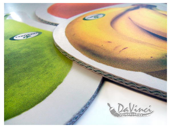 Fruit prints and cut-out using conVerd Board media corrugated-sign-board