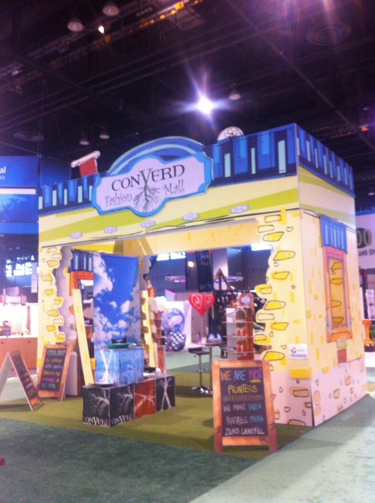 Trade show booth printed on conVerd Board media printable-corrugated-board-house